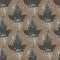 Grunge maple leaves seamless pattern on brown background. Autumn leaf wallpaper