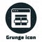 Grunge MySQL code icon isolated on white background. HTML Code symbol for your web site design. Monochrome vintage
