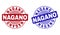 Grunge NAGANO Scratched Round Stamp Seals
