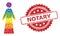 Grunge Notary Stamp and Rainbow Woman Mosaic