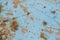 Grunge old rusted blue metal texture or background