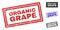 Grunge ORGANIC GRAPE Textured Rectangle Stamp Seals