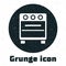 Grunge Oven icon isolated on white background. Stove gas oven sign. Monochrome vintage drawing. Vector