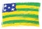 Grunge painted Goias state flag