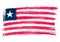 Grunge painted Liberia flag