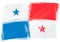 Grunge painted Panama national flag