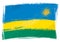 Grunge painted Rwanda flag