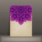 Grunge paper card with purple floral circular