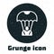 Grunge Parachute icon isolated on white background. Monochrome vintage drawing. Vector