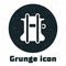 Grunge Parachute icon isolated on white background. Monochrome vintage drawing. Vector