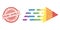 Grunge Paso Doble Stamp and Rainbow Rush Movement Composition Icon of Spheric Dots