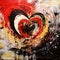 Grunge Passion: An Abstract Exploration of Love in Red and Black