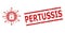 Grunge Pertussis Seal and Halftone Dotted Coronavirus Lockdown