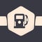 Grunge Petrol or gas station icon isolated on grey background. Car fuel symbol. Gasoline pump. Monochrome vintage