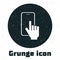 Grunge Phone repair service icon isolated on white background. Adjusting, service, setting, maintenance, repair, fixing