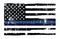 Grunge Police Flag Thin Blue Line Illustration