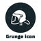 Grunge Police helmet icon isolated on white background. Military helmet. Monochrome vintage drawing. Vector