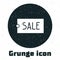 Grunge Price tag with an inscription Sale icon isolated on white background. Badge for price. Promo tag discount
