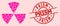 Grunge Prism Badge and Pink Love Heart Circle Sectors Mosaic