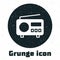 Grunge Radio with antenna icon isolated on white background. Monochrome vintage drawing. Vector