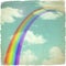 Grunge Rainbow Sky Background with torn edges