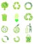 Grunge recycle icon set