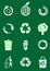 Grunge recycle icon set