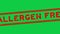 Grunge red allergen free word square rubber stamp zoom out from green background