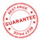 Grunge red best price guarantee word round rubber stamp on white background