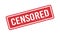 Grunge red censored word rubber stamp. Censor control security sign sticker. Grunge vintage square label. Vector