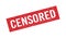 Grunge red censored word rubber stamp. Censor control security sign sticker. Grunge vintage square label. Vector