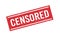 Grunge red censored word rubber stamp. Censor control security sign sticker. Grunge vintage square label. Vector