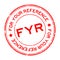 Grunge red FYR For Your Reference word round rubber stamp on white background