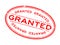 Grunge red granted word oval rubber stamp on white background