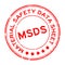 Grunge red MSDS Abbreviation of material safety data sheet word round rubber stamp on white background