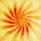 Grunge red and orange vintage sunburst swirl, twirl background