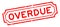 Grunge red overdue word square rubber stamp on white background