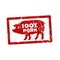 Grunge red rubber stamp with the text 100 percent pork written i