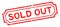 Grunge red sold out word rubber business stamp on white background