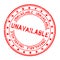 Grunge red unavailable word round rubber stamp on white background