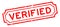 Grunge red verified word rubber stamp on white background