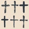 Grunge religious, baptism, christian crosses, crucifix symbols vector