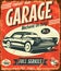 Grunge retro car service sign