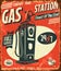 Grunge retro gas station sign