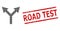 Grunge Road Test Seal and Halftone Dotted Bifurcation Arrow Up