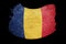 Grunge Romania flag. Romanian flag with grunge texture. Brush st