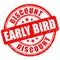 Grunge rubber stamp early bird discount