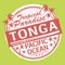 Grunge rubber stamp or label with the name of Tonga