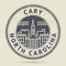 Grunge rubber stamp or label with text Cary, North Carolina