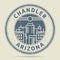 Grunge rubber stamp or label with text Chandler, Arizona